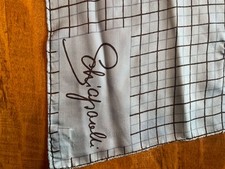Vintage Schiaparelli Handkerchief Silk Scarf 1960s Mod Grid Pattern Blue Brown