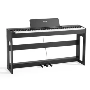 VEVOR Piano numérique pondéré 88 Clés clavier 280 Tons Support de meubles noir