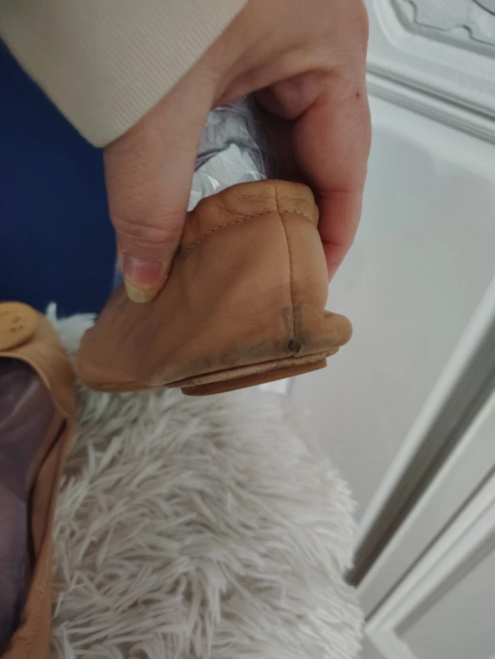 Tory Burch Mujer Minnie Ballet Pisos Cuero Logo Botón Suela de Goma 8.5 Foto 4 de 4