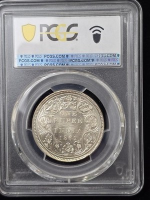 1/2ルピー MS63 英領インド銀貨 1862 india rupee 1862 C Or B BRITISH INDIA SILVER RUPEE QUEEN VICTORIA PCGS MS63 | eBay