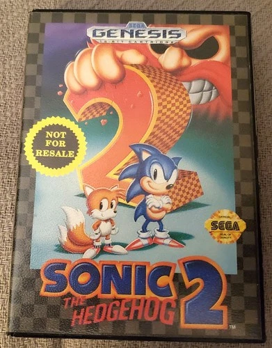 VINTAGE SEGA ~ * GENESIS *  SONIC THE HEDGEHOG 2 ~  VIDEO GAME w/ CASE & MANUAL