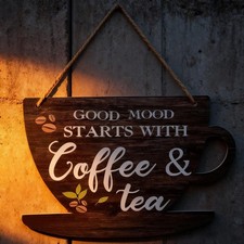 Décoration de vitrine de café : enseigne rétro pour bar à café