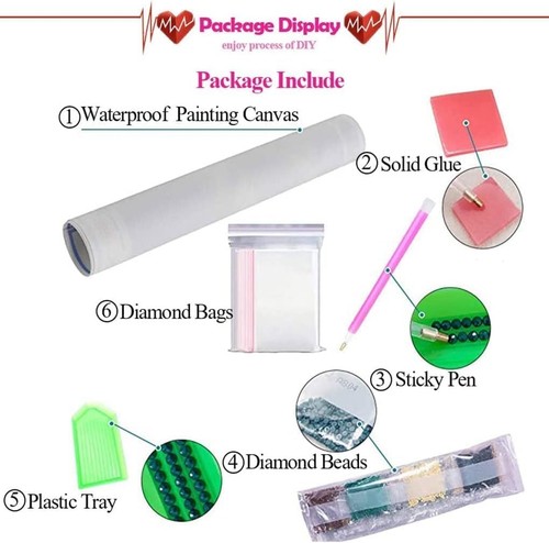 GEWOUVIN Pink Dog Diamond Art Kits für Erwachsene, Malerei - Bild 5 von 8