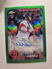 2024 Topps Chrome Wilyer Abreu RC Green Refractor Auto /99 ACWA ROOKIE Autograph