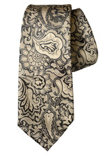Puccini Men's Tie Microfiber Abstract motif on Light brown 58x3 1/4"