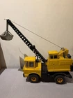 Vintage Mighty Tonka Mobile Crane Truck Pressed Steel Toy Clam Bucket Large!