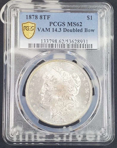 1878 8TF US Morgan Silver Dollar - PCGS Graded MS 62 "VAM 14.3"