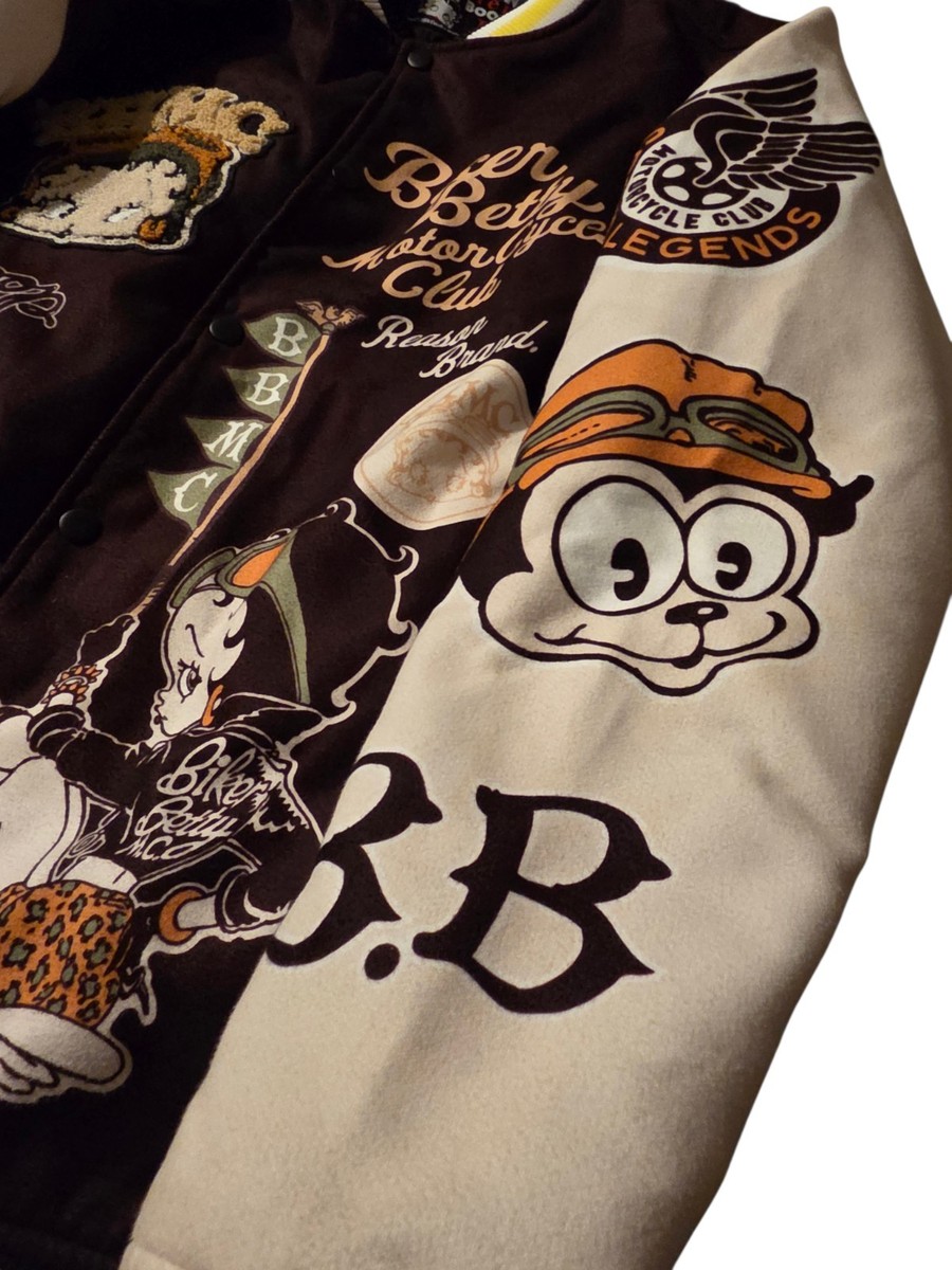 REASON x Betty Boop Letterman Varsity Jacket Size Large Women