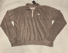 Abercrombie Kids Girls Gray Pink 1/4 Zip Cinched Bottom Pockets size 15/16 Soft