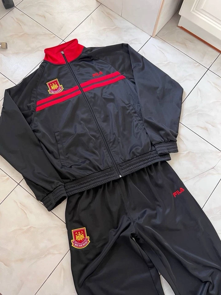 De colección West Ham United FILA Chándal Cremallera Chaqueta Pantalones Fútbol Años 2000 Foto 4 de 4