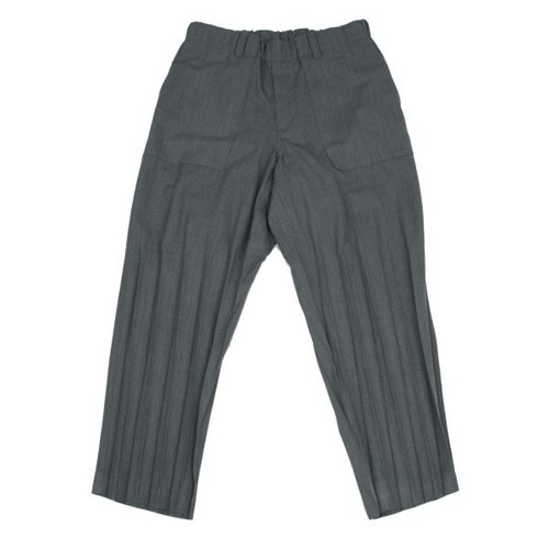 Issey Miyake Men, ISSEY MIYAKE MEN Subtle-Pleated Panel-Design Pants Gray Size 1 Wool Blend USED