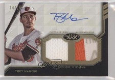 2018 Topps Tier One Relics 14/25 Trey Mancini #AT1DR-TM Dual Patch Auto 3l1