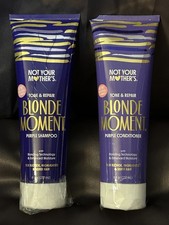 NOT YOUR MOTHERS Tone  Repair BLONDE MOMENT Purple Shampoo  Conditioner 8oz ea