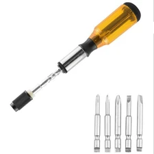Ratcheting Multi-Bit Screwdriver Set Push Pull Ratchet Screwdriver Multi Tool