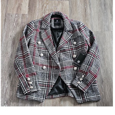 Bagatelle Womens Plaid Lined Button Jacket Lo...