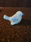 Fenton Blue Custard Satin Glass Bird