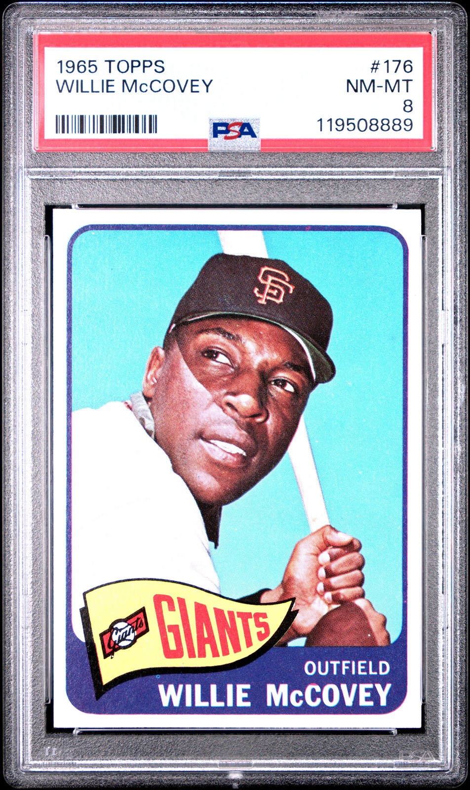 1965 TOPPS #176 WILLIE MCCOVEY PSA 8