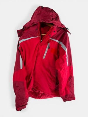LL.Bean 100% Nylon wasserdicht Mantel Jacke rot Herren XL abnehmbare Kapuze