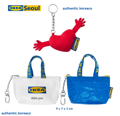 IKEA Red Heart Hands mini Kamratlig, Blue Horse Dala Horse KEYRING