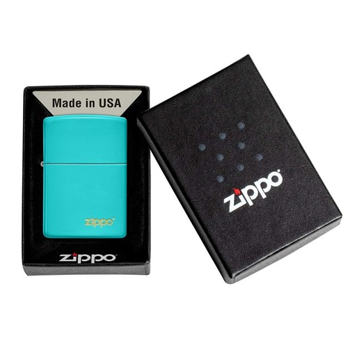 Zippo Lighter Founder Set Flat Turquoise Laser Engraving Windproof Refillable - Picture 3 of 4