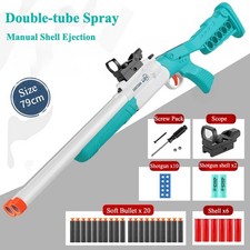 Double-Barreled Soft Bullet Toy Gun Realistic Shotgun Blaster for Kids