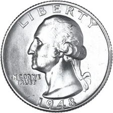 1948 S Washington Quarter 90% Silver BU US Coin See Pics F506