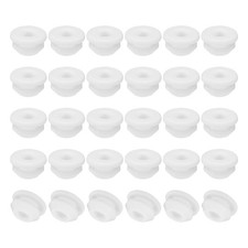 6.5mm Diameter Silicone Round Snap, 30 Pcs Furniture Hole Plug, White