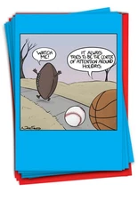 12 Funny Christmas Cards w/ Envelopes (1 Design)  - Football Attention