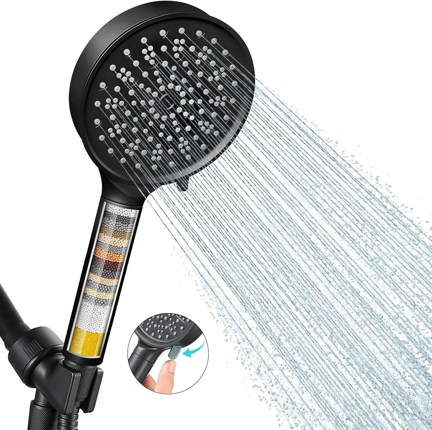 HammerHead Showers® Solid Metal Handheld Shower Head 2.5 GPM, Brushed Nickel