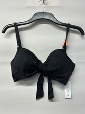 Women’s Seafolly Black Twist Bikini Top Size 10 (DD Cup) Brand New 