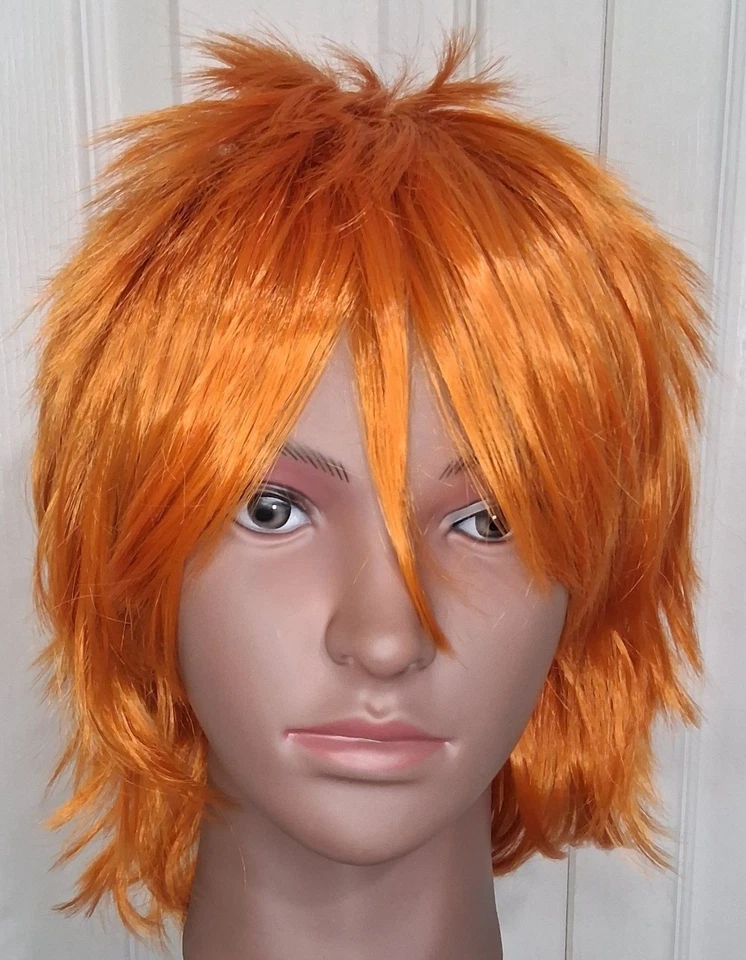 Peluca sintética naranja en capas cortas anime cosplay Shoyo Hinata Jugo Kyo Sohma NUEVA Foto 2 de 4