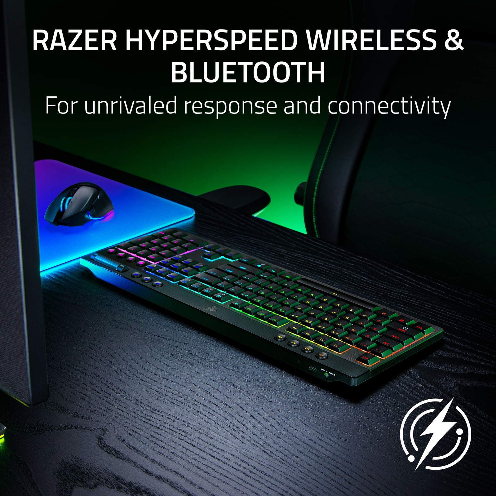 Клавиатура Razer BlackWidow V4 Low-profile HyperSpeed Wireless Mechanical Gaming Keyboard, цвет: As Seen — фото 3