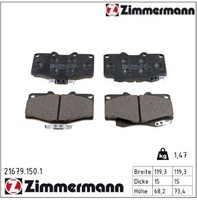 Zimmermann 21679.150.1 Bremsbelagsatz FüR Scheibenbremse Bremsbelagsatz