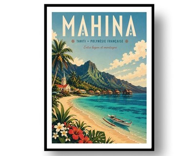 Mahina Travel Poster Print, Wall Decor