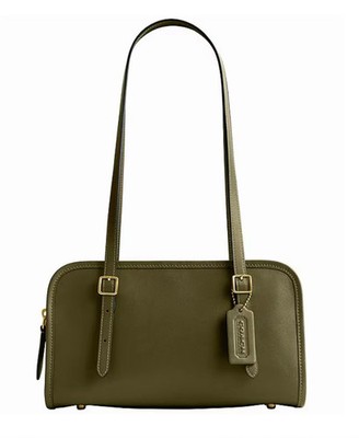 ORIG PKG Coach ORIGINALS 90s Design Olive Glovetanned Leather SWING ZIP BAG $395