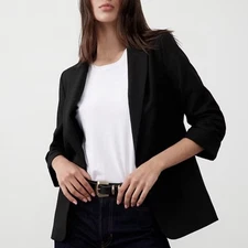 Banana Republic Black Blazer Linen Blend Size 6