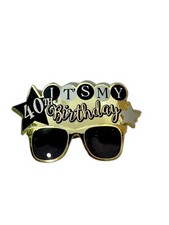 Its My 40th Birthday Sunglasses Gold Novelty Party Glasses Photo Prop Adult