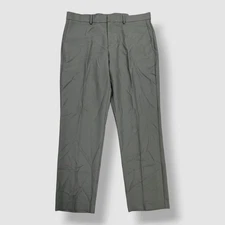 Perry Ellis Portfolio Men's Gray Twill Solid Modern Dress Pants Size 31W-32L