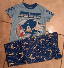 Boys Sonic Short Sleeve Long Pant PJ'S Size XS 4/5 New With Tags
