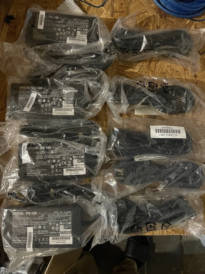 (5) TOTALMENTE NUEVO Epson PS-180 AC Adaptador Fuente de Alimentación (M159D) CON CABLE DE ALIMENTACIÓN Foto 3 de 3