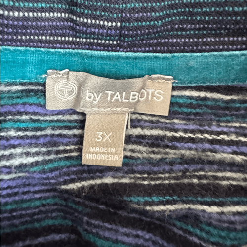 T by Talbots Women Plus Classic French Terry Pullover Sweatshirt Sz 3X Space Dye - Picture 5 of 6