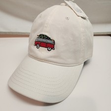 Christmas In July VW Bus Hat Mighty Fine White Adjustable Dad Cap Tree