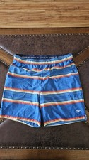 Speedo Men's XL Striped Swim Shorts Blue Red Yellow White Elastic Waist Pockets