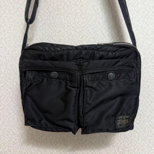 PORTER Yoshida TANKER Shoulder Bag L 2-Layer Black Made in Japan Authentic