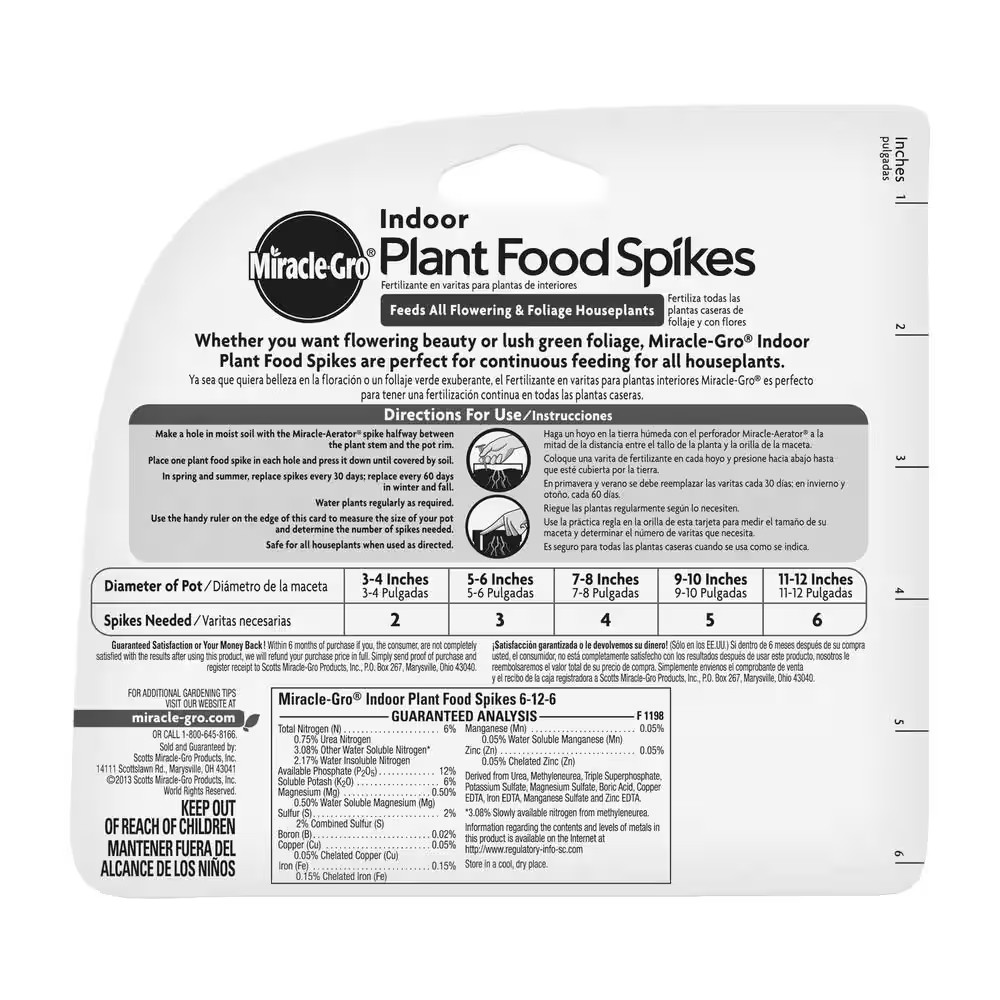 Miracle-Gro Indoor Plant Food 48-Spikes Fertilizer Spikes 2.2Ounce FREE SHIPPING
