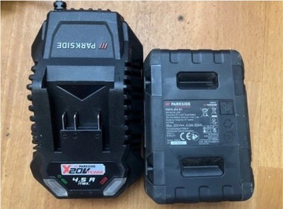PARKSIDE Performance Akku 20 V 4 Ah mit Schnellladegerät Ladegerät 4,5 A