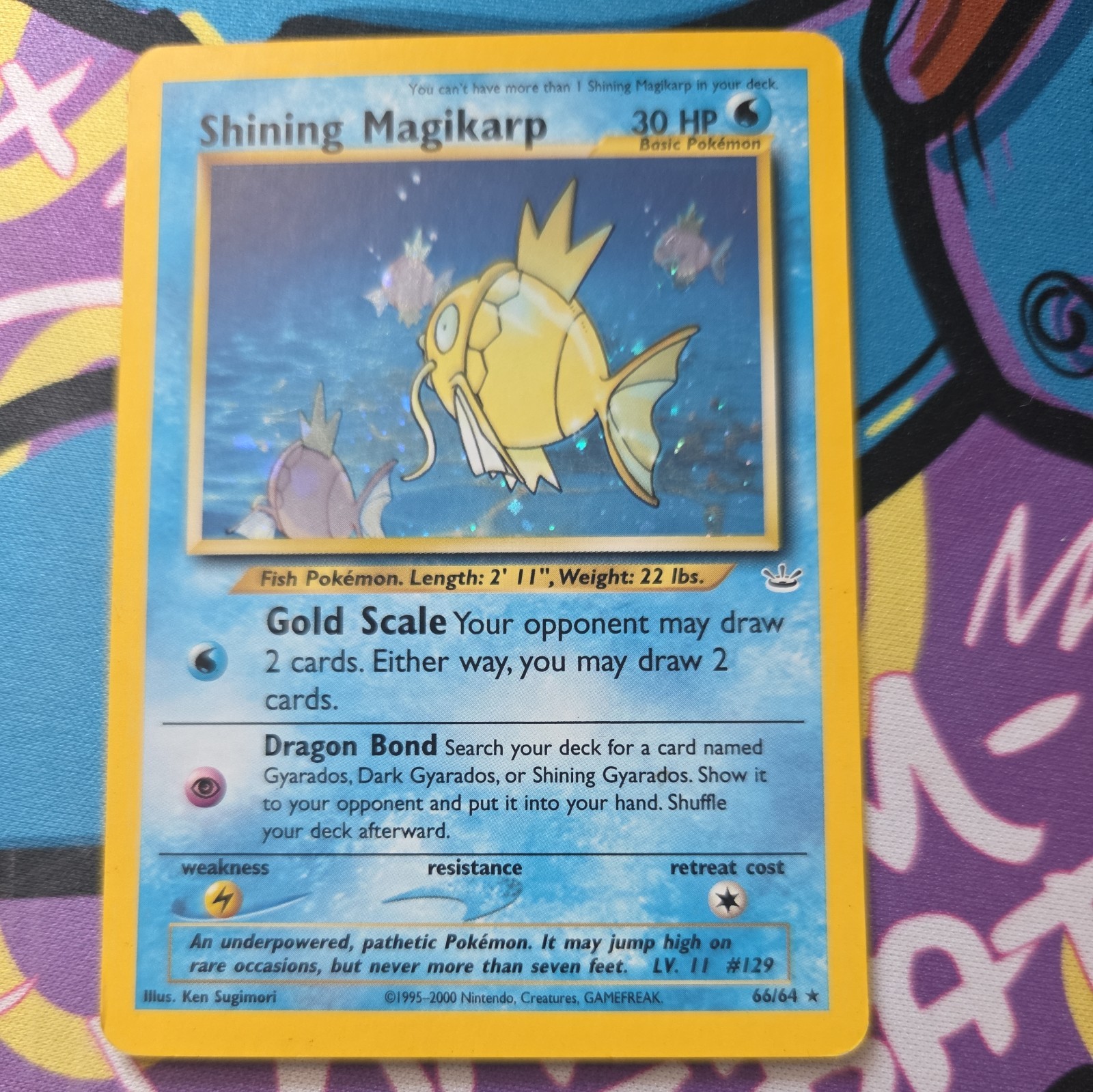 Pokemon TCG Shining Magikarp Neo Revelation Holo English 2000 Secret 66/64