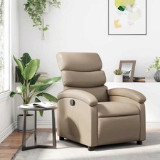 Fauteuil Inclinable Chaise Siège Salon Salle de Séjour Crème Similicuir vidaXL