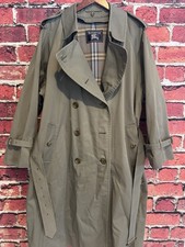 Vintage BURBERRYS Trench Coat Nova Check Lining Preppy Hipster Khaki Men's 44R