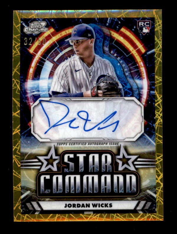 JORDAN WICKS 2024 TOPPS COSMIC CHROME STAR COMMAND ROOKIE GOLD AUTO #32/50 T6499